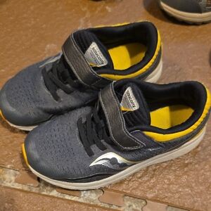 Saucony Kids' Charcoal and Mustard Sneakers